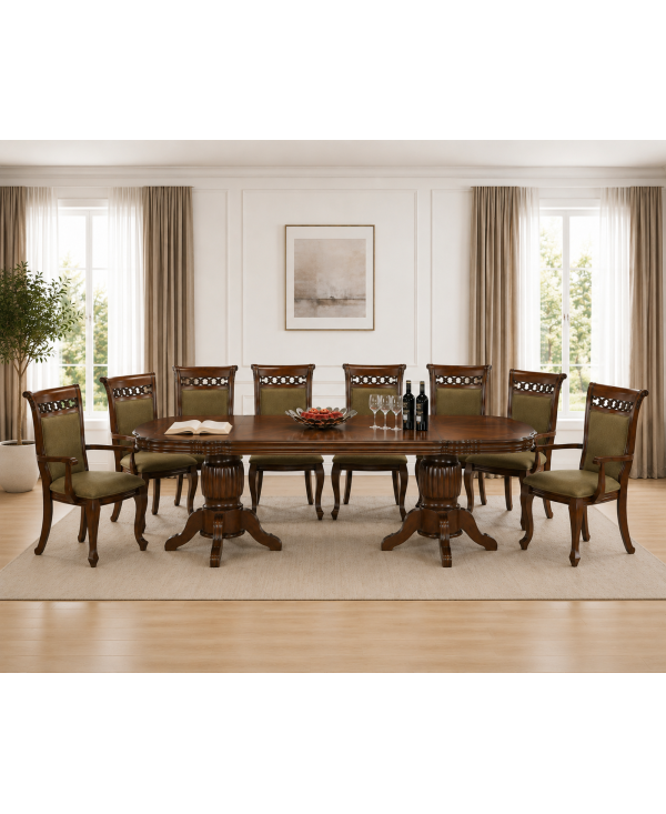 Set masa ACELIA cu 10 Scaune Antique Cherry [2]