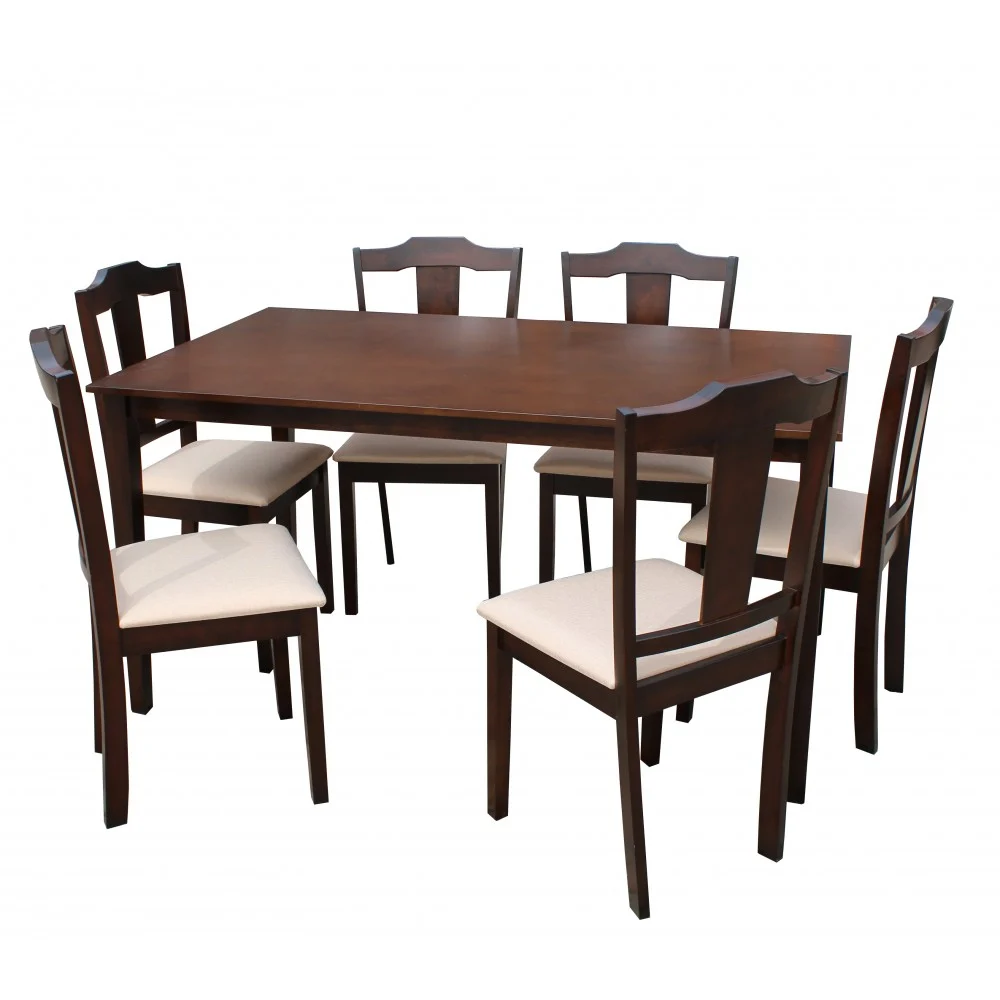 Set masa Lemn Masiv 6 scaune RH7008T + 6 scaune RH159C Dirty Oak 150x90x76 cm [2]