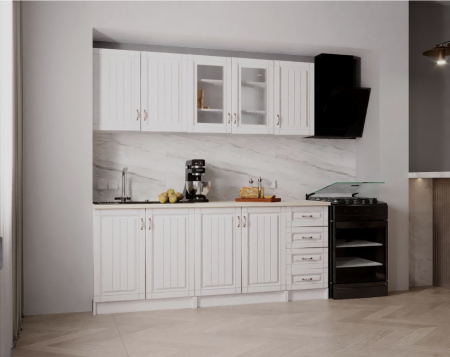 Mobila Bucatarie 200 cm Alb MDF Georgia-Set Mobilier Bucatarie [1]