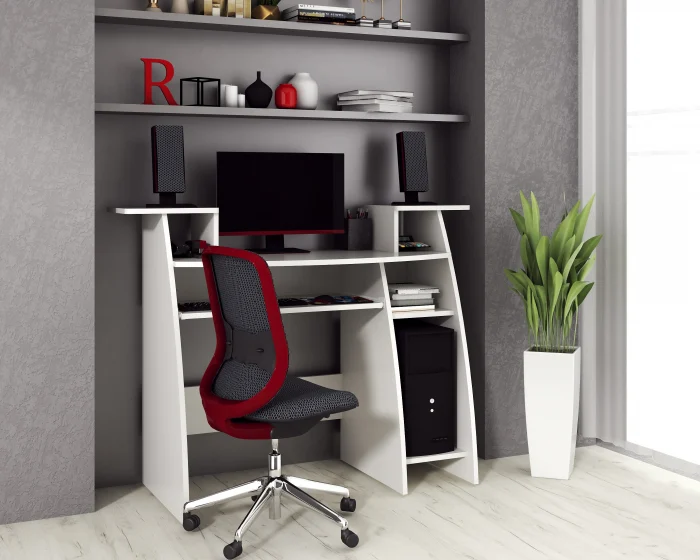 Birouri - Birou Pc Skm-4 Ro, 123x50x77 cm, Alb