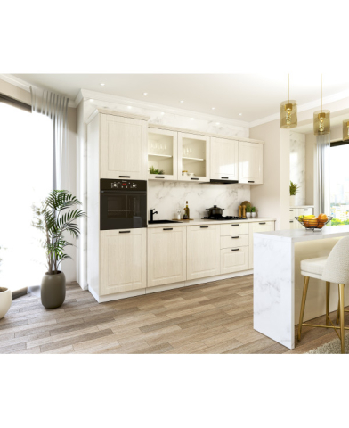 Bucatarii - Bucatarie ATHENA 3.03 MDF, 303x223x60cm, lemn alb