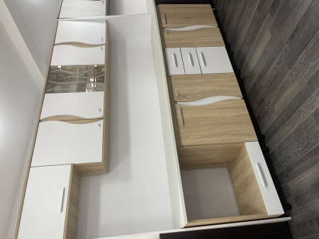 Mobila Bucatarie 260 cm  Sonoma Alb Pal Melaminat Nicole C2- Set Mobilier Bucatarie [2]