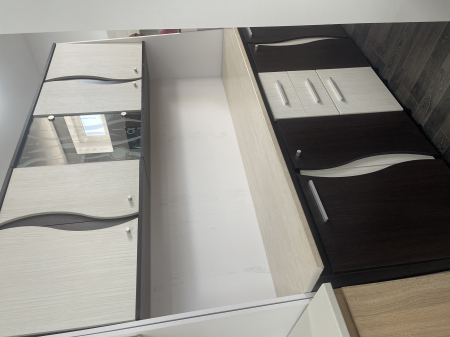 Mobila Bucatarie 260 cm Wenge Alb Pal Melaminat Nicole C2- Set Mobilier Bucatarie [2]