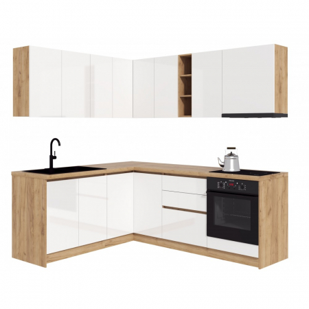 Mobila Bucatarie colt 182,5x162,5 cm  Alb MDF Roma V1- Set Mobila Bucatarie [1]