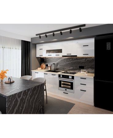 Mobila Bucatarie 260 cm Alb MDF  Amalia-Set Mobilier Bucatarie [3]