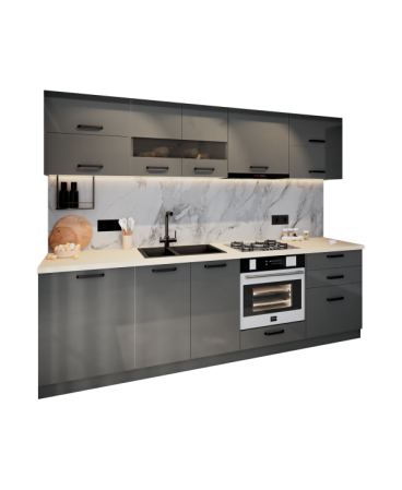 Mobila Bucatarie 260 cm Gri Antracit MDF  Amalia-Set Mobilier Bucatarie [5]