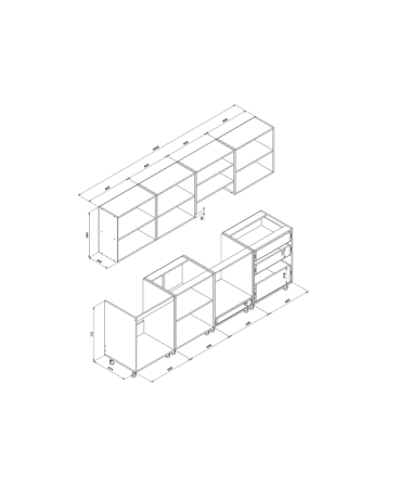 Mobila Bucatarie 240 cm  Alb Antracit MDF Amalia V2- Set Mobilier Bucatarie [7]