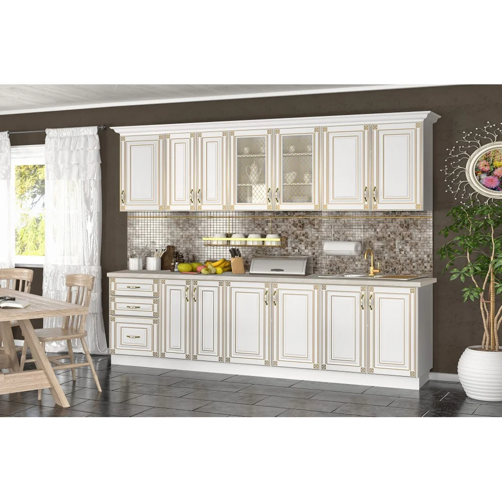 MOBILIER BUCATARIE - Bucatarie Imperia MS 2.6m MDF alba - mobila bucatarie moderna