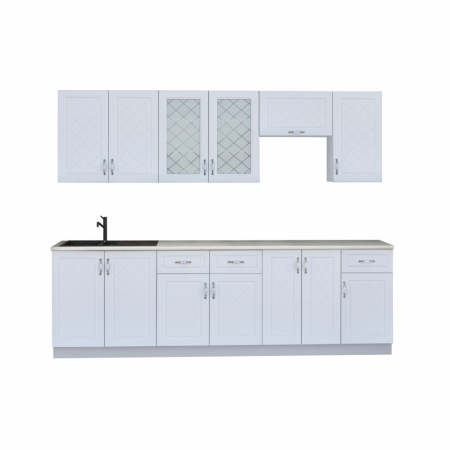 Mobila Bucatarie 260 cm Alb MDF Irina- Set Mobila Bucatarie [1]