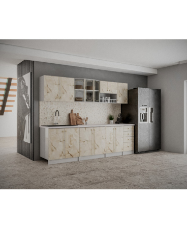 Bucatarie Karina, 260 x 32 / 60 x 200 cm , marmura [3]