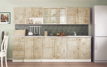 Mobila Bucatarie 260 cm Marmura Pal Melaminat Clara -Set Mobila Bucatarie [3]