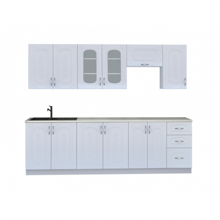 Mobila Bucatarie 260 cm Alb MDF  Liza- Set Mobila Bucatarie [1]