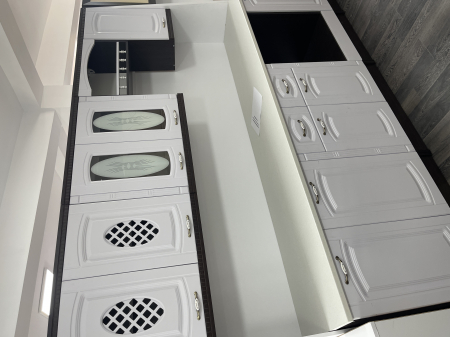 Bucatarie Katiusa 2.6m MDF wenge si alb - mobila bucatarie moderna [2]