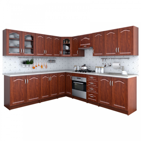 Mobilă bucătărie pe colț 228x268cm calvados mdf Olea - Set mobilier bucătărie [1]