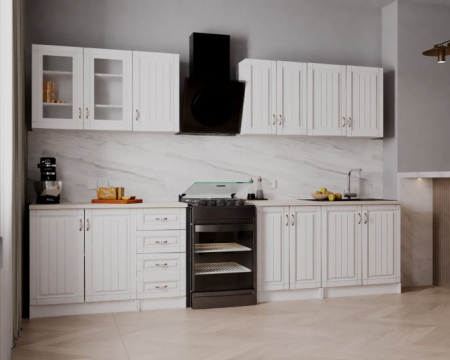 Bucatarie Provence 2.6m MDF alba - mobila bucatarie moderna [3]