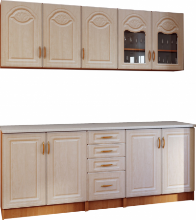 Mobila Bucatarie 200 cm Mesteacan MDF Victoria - Set Mobila Bucatarie [1]