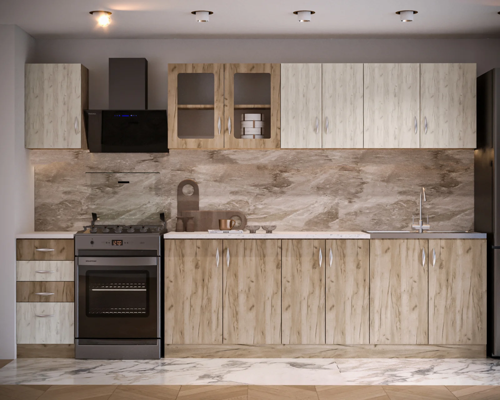 Bucatarii - Bucatarie Venus 2.6m K001 K002 - mobila bucatarie moderna