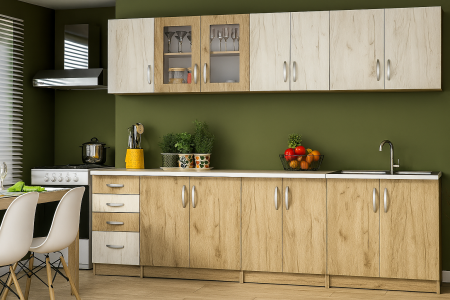 MOBILIER BUCATARIE - Bucatarie Venus 2.6m K001 K002 - mobila bucatarie moderna