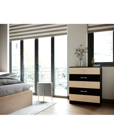 Comode - Comoda 5 sertare wenge+mesteacan