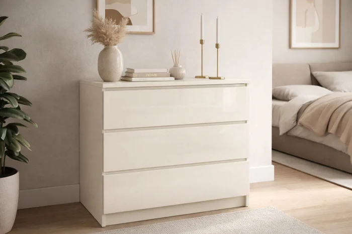 MOBILIER DORMITOR - Comoda ARIA 3 sertare, 70x40x77cm, Alb