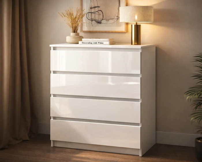 Comode - Comoda ARIA 4 sertare, 70x40x96cm, Alb