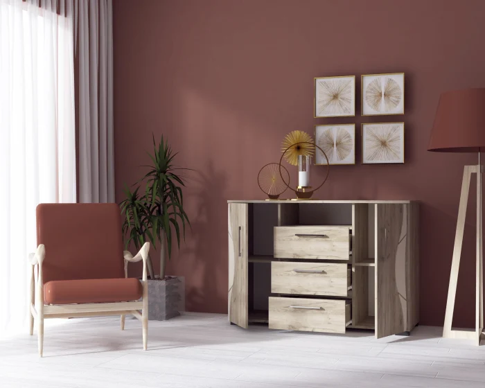 Comoda Laguna RO, 135x40x84 cm, Stejar K002 [1]