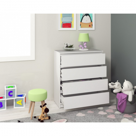 Comoda MP5 4 Sertare, 90x44x103 cm, Alb [1]