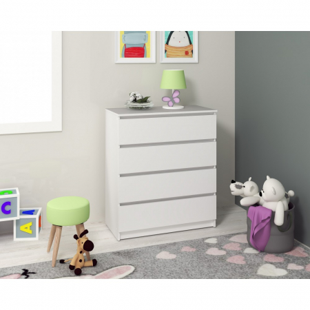 MOBILIER DORMITOR - Comoda MP5 4 Sertare, 90x44x103 cm, Alb