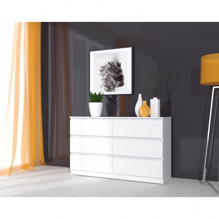 Comoda MP6, 6 Sertare, Alb [2]