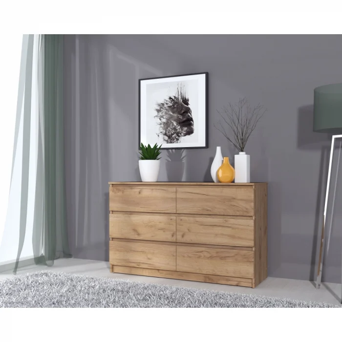 Comode - Comoda MP6 6S,130x44x80cm, Stejar K003