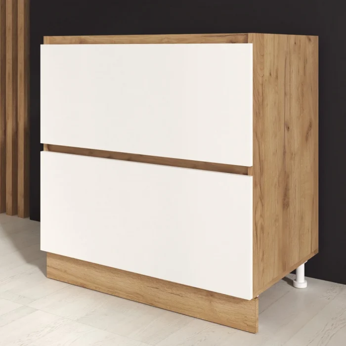 Dulapuri - Corp inferior Chelsea, 80-2s, Stejar K003+ Acril Alb