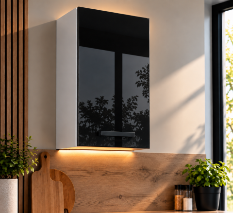 MOBILIER BUCATARIE - Corp superior bucatarie Daria 40-1U + Acril Negru