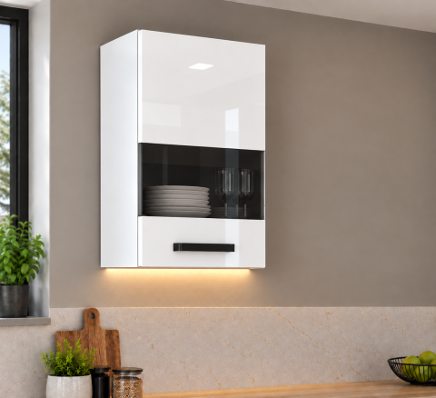 MOBILIER BUCATARIE - Corp superior bucatarie Daria 40-1UG + Acril Alb