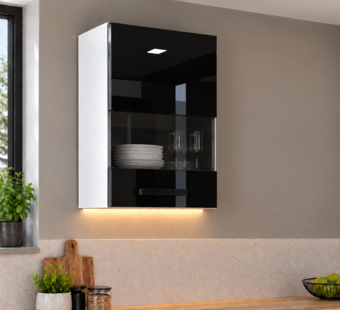 MOBILIER BUCATARIE - Corp superior bucatarie Daria 40-1UG + Acril Negru