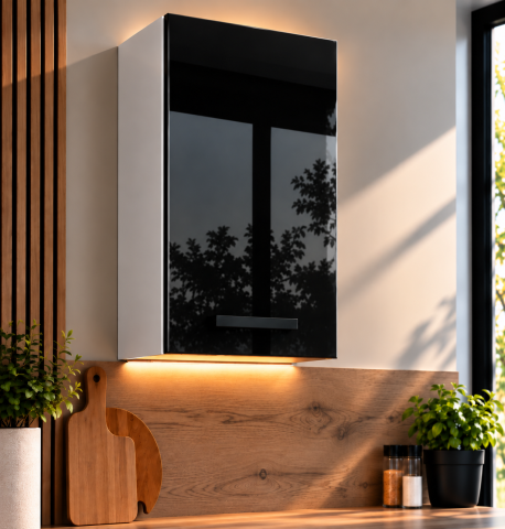 MOBILIER BUCATARIE - Corp superior bucatarie Daria 45-1U + Acril Negru