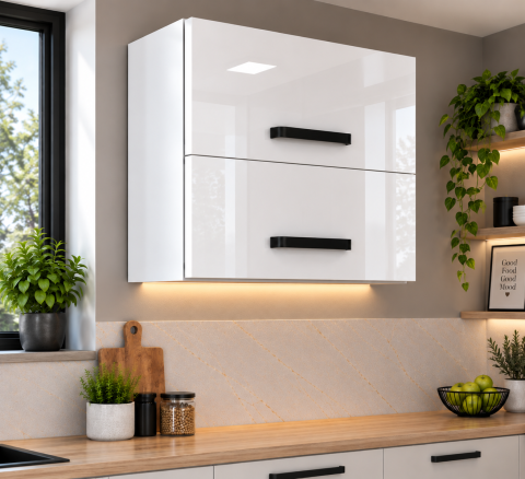 MOBILIER BUCATARIE - Corp superior bucatarie Daria, 60-2UO, Acril Alb