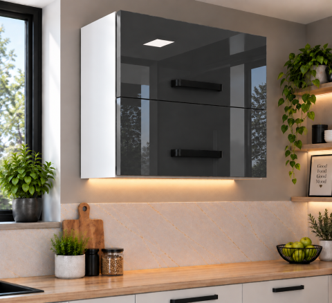 MOBILIER BUCATARIE - Corp superior bucatarie Daria, 60-2UO, Acril Antracit