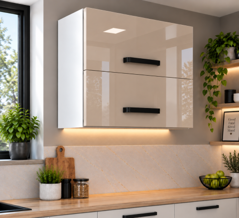 MOBILIER BUCATARIE - Corp superior bucatarie Daria, 60-2UO, Acril Cappuccino