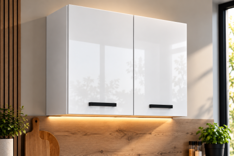MOBILIER BUCATARIE - Corp superior bucatarie Daria, 80-2u, Acril Alb