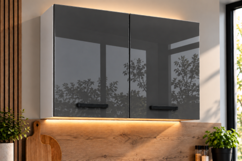 MOBILIER BUCATARIE - Corp superior bucatarie Daria, 90-2u, Acril Antracit