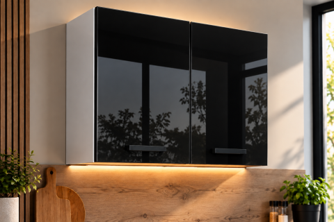 MOBILIER BUCATARIE - Corp superior bucatarie Daria, 90-2u, Acril Negru
