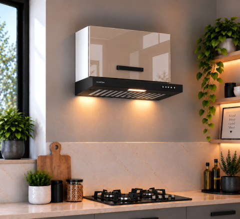 MOBILIER BUCATARIE - Corp superior bucatarie Daria, hota clasica, 60-1UO-H30, acril cappuccino
