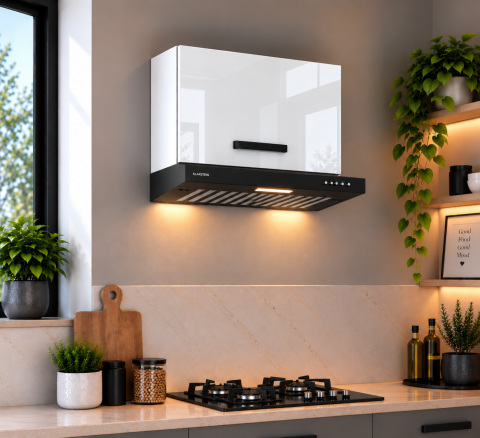 MOBILIER BUCATARIE - Corp superior bucatarie Daria, hota clasica, 60-1UO-H40, acril alb