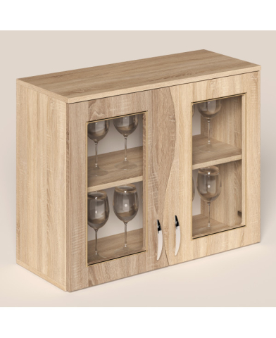 Dulapuri - Corp superior CIP S , 80 geam, sonoma / trufe