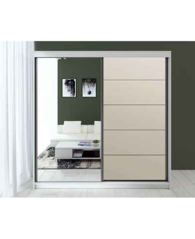Dulapuri - Dressing Smart, Acril Cappuccino, 180x60x200cm