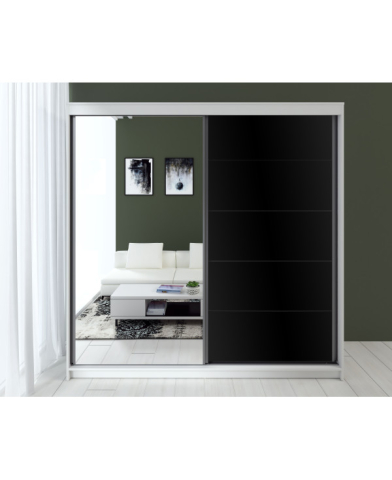 Dulapuri - Dressing Smart, Acril Negru, 180x60x200cm