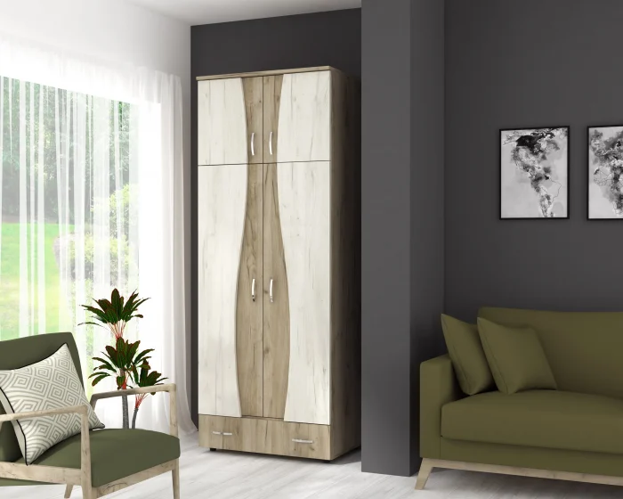 MOBILIER LIVING - Dulap 2Usi S Cu Despartitor, 90x50x198 cm, k002+k001