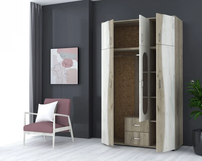 Dulap 3Usi S, 120x50x198 cm, K002+K001 [1]