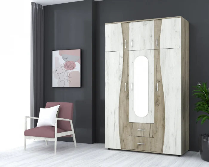 MOBILIER LIVING - Dulap 3Usi S, 120x50x198 cm, K002+K001