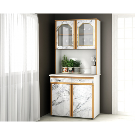 Acasa - Dulap 90 pal, alb+pietra bianco 91x33/60x197cm